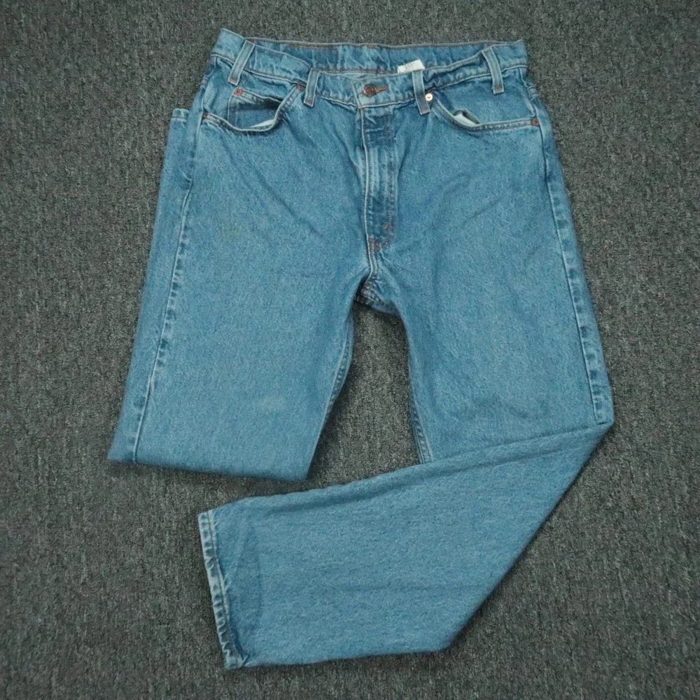 VINTAGE Levis Jeans Mens 33x30 Blue 505 Orange Tab Straight 5‎ Pocket 90s Y2K